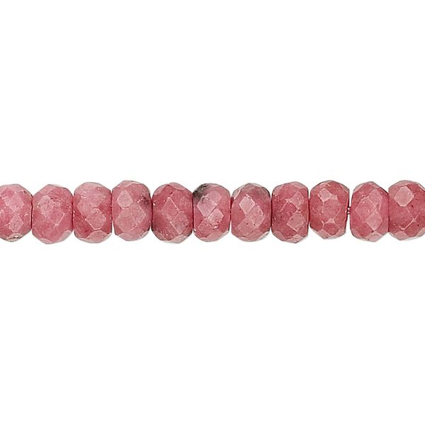 Rhodonite 1pkg1, faceted rondelle bead natural 15.5-16 inch 6x4mm image number 0