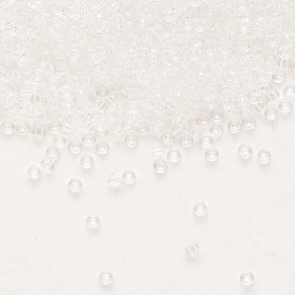 Seed bead, Miyuki, glass, pkg/25g, #11 rocaille, transparent crystal clear, (RR-131). image number 0