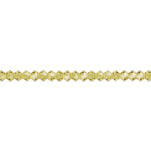 Bead 144pk acid yellow, Preciosa Czech crystal 3mm bicone image number 0