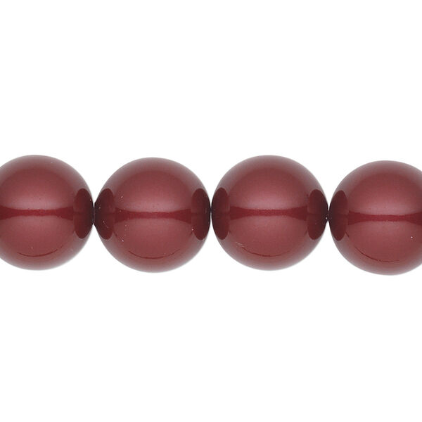 Pearl 10pk bordeaux, Crystal Passions® 12mm round 5811 image number 0
