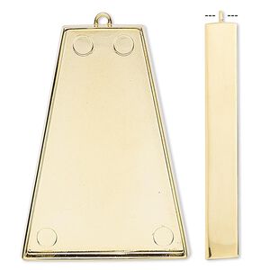 Focal, gold-plated "pewter" (zinc-based alloy), 46x33.5mm trapezoid with 44x30mm non-calibrated trapezoid setting. Sold individually.