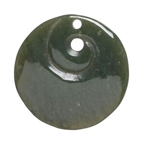 Nephrite jade 1pkg1, hand-cut round focal natural 35mm