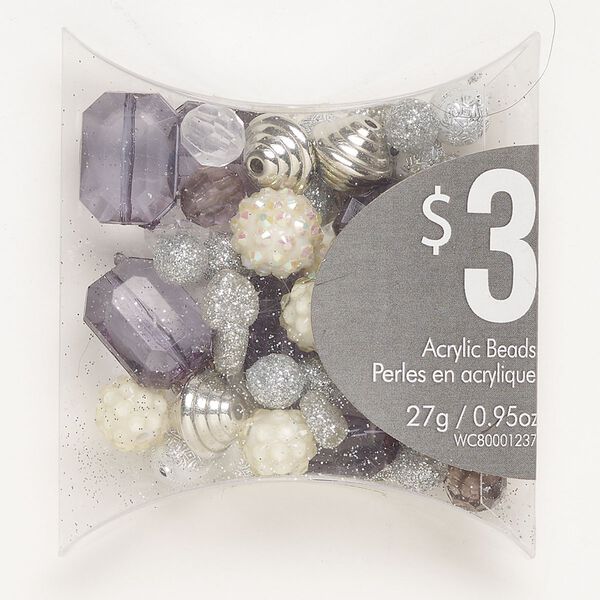 Bead mix, acrylic, pkg/27g, multicolored, 9-20x15mm mixed shapes. image number 0