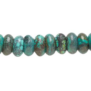 Turquoise 1pkg1, rondelle bead 15 inch 8x2mm-9x6mm