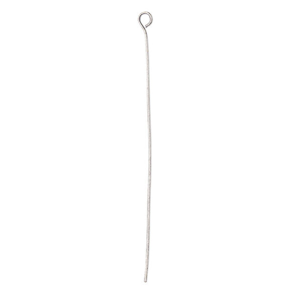Eye pin, antique silver-plated brass, 2 inches, 24 gauge. Sold per pkg of 100. image number 0