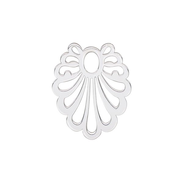 Component, sterling silver, 23x19mm fancy. Sold individually. image number 0