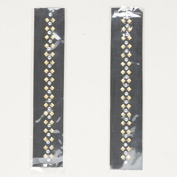 Iron-on transfer 1pkg2 crystal clear and matte gold, Crystal Passions® SS16 round / 3-4mm, 5 inch image number 0