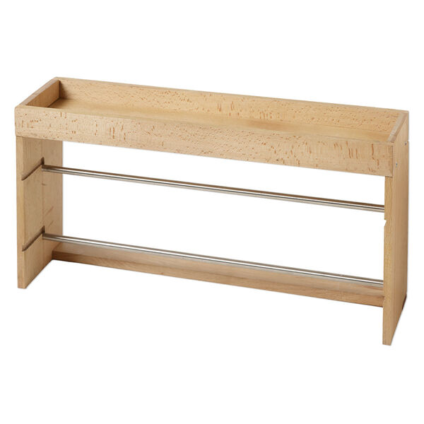 Organizer, wood with stainless steel, 17-1/2 x 9 x 4-1/2 inches. Sold individually. image number 1