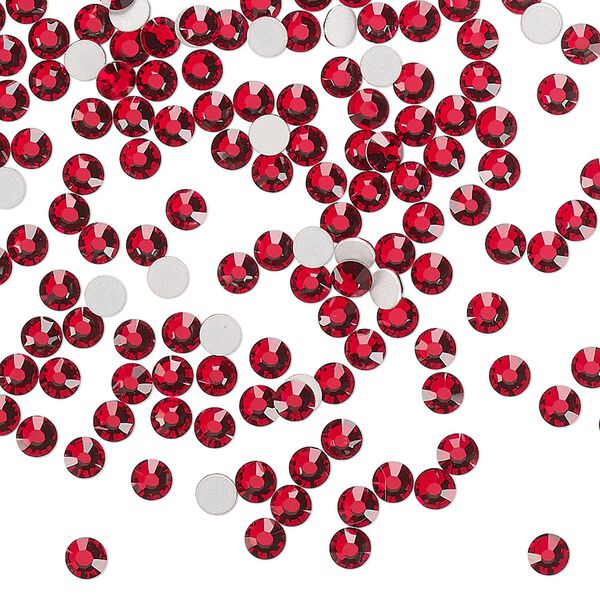 Flat back 1440pk light Siam foil back, Preciosa MAXIMA Czech crystal rhinestone 3-3.2mm chaton rose round SS12 image number 0