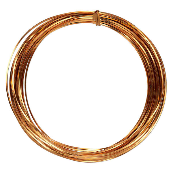 Wire, anodized aluminum, pkg/45 feet, 1.2mm square, approximately 16 gauge, orange-copper. image number 0