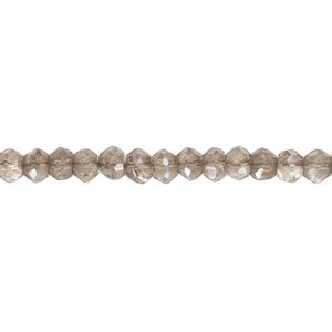 Smoky quartz 1pkg1, luster hand-cut faceted rondelle bead 14 inch 3x2mm-4x3mm