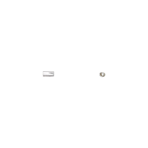 Bead, sterling silver, 4x2mm liquid twisted tube. Sold per 1/4 troy ounce pkg, approximately 230-250 beads. image number 0