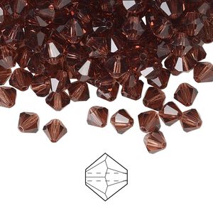 Bead 144pk light burgundy, Preciosa Czech crystal 5mm bicone