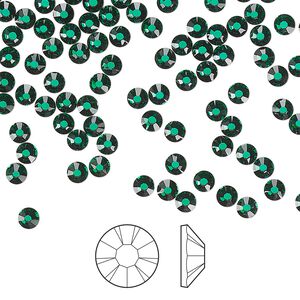 Flat back 144pk emerald foil back, Preciosa MAXIMA Czech crystal hotfix rhinestone 3-3.2mm chaton rose round SS12