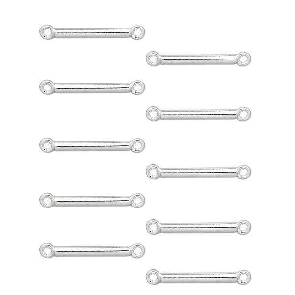 Link, sterling silver, 11x1.5mm tube. Sold per pkg of 10. image number 0