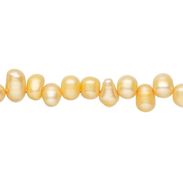 Freshwater pearl 1pkg1, top-drilled rice, 15 inch apricot 6x4mm-8x5mm cultured image number 0