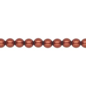 Pearl 500pk dark copper, Preciosa Czech crystal 5mm round