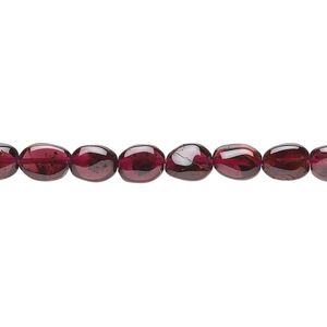 Garnet 1pkg1, hand-cut oval bead 15.5-16 inch 8x6mm