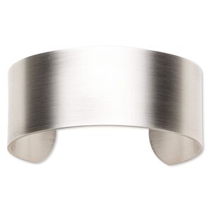 Bracelet component, cuff, antique silver-plated steel, 1-inch wide, adjustable from 6-1/2 to 7 inches. Sold individually.