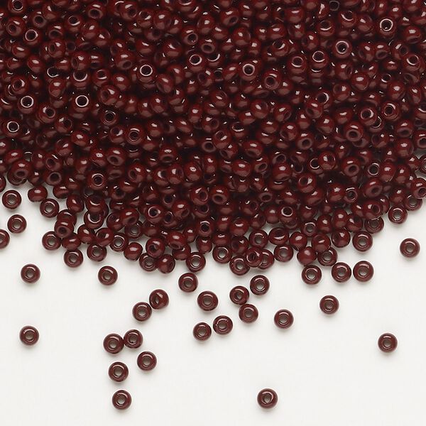 Seed bead, Preciosa Ornela Czech glass, pkg/500g, #11 rocaille, opaque dark brown, (13780). image number 0