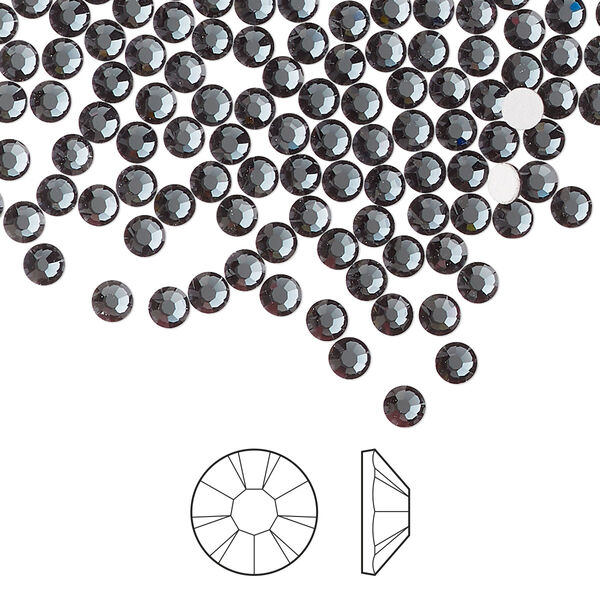 Flat back 144pk light graphite foil back, Preciosa MAXIMA Czech crystal rhinestone 3-3.2mm chaton rose round SS12 image number 0