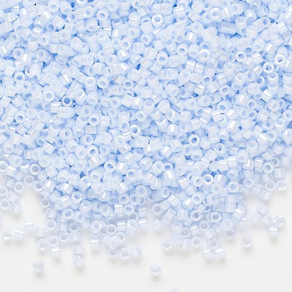 Seed bead, Delica®, glass, pkg/50g, #11 round, opaque glazed luster light sky blue (DB-1537-1). image number 0