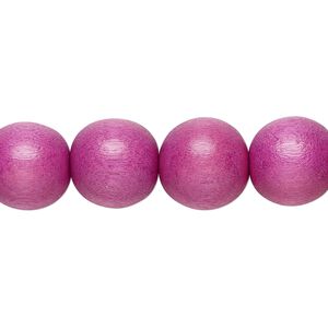 Bead 1pkg1, Taiwanese cheesewood (dyed / waxed), light purple, 11-12 round, 15-1/2 to 16 inches.