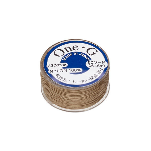 Thread, TOHO BEADS®, One-G™, nylon, sand ash, size 0. Sold per 50-yard spool. image number 0