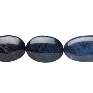 Dumortierite 1pkg1, flat oval bead natural 8 inch mix 16x13.5mm-25x13mm