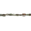 Mother-of-pearl shell 1pkg1, stick bead 14 inch dark green and brown 9x6mm-15x12mm image number 1