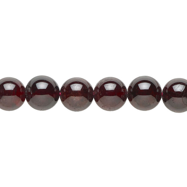 Bead, garnet (natural), 8mm round, C+ grade, Mohs hardness 7 to 7-1/2. Sold per 15-1/2" to 16" strand. image number 0