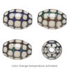 Bead, acrylic, cream and multicolored, 19x13mm color-changing barrel with turtle shell pattern. Sold per pkg of 4. image number 1