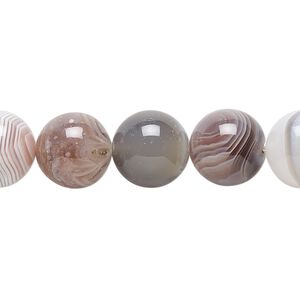 Botswana agate 1pkg1, round bead natural 15.5-16 inch 12mm