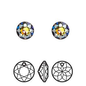 Drop 2pk crystal vitrail medium, Crystal Passions® 8mm pendant classic cut 6430
