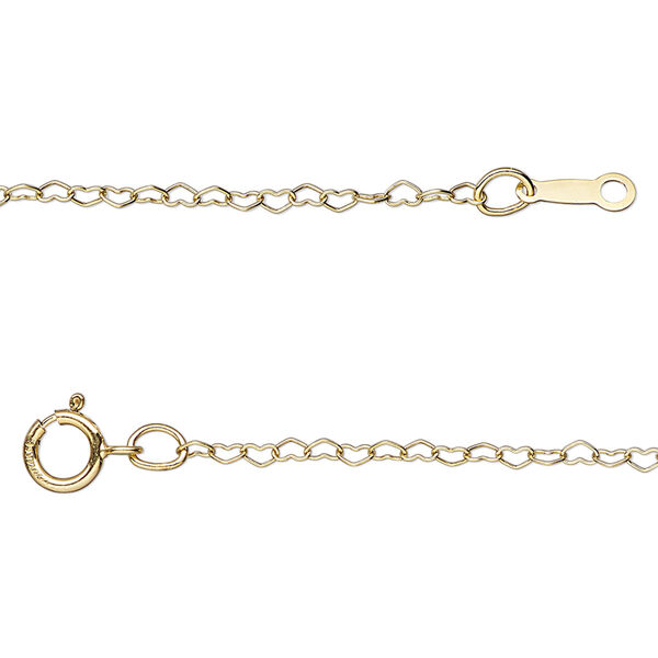 Chain, 14Kt gold-filled, 1.8mm heart cable, 16 inches with springring clasp. Sold individually. image number 0