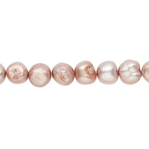 Pearl, cultured freshwater (dyed), taupe, 6-7mm flat-sided potato with 0.4-0.6mm hole, C grade, Mohs hardness 2-1/2 to 4. Sold per 15-inch strand.