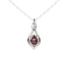 Garnet / sterling silver 1pkg1, antiqued open beaded teardrop drop natural 15x9mm image number 0