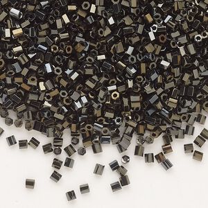 Seed bead, Dyna-Mites™, glass, pkg/1/2kg, #11 2-cut hex, opaque iris gold, (90201 11/0 2CUT).