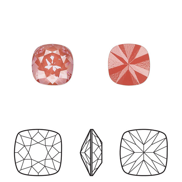 Fancy stone 2pk crystal maroon ignite, Crystal Passions® 10mm cushion 4470 image number 0