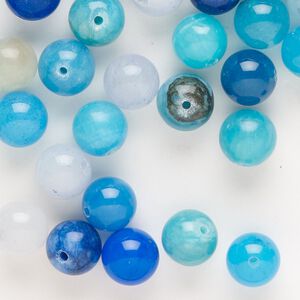 Quartz 1pkg1, round bead 2 oz mix 8-9mm
