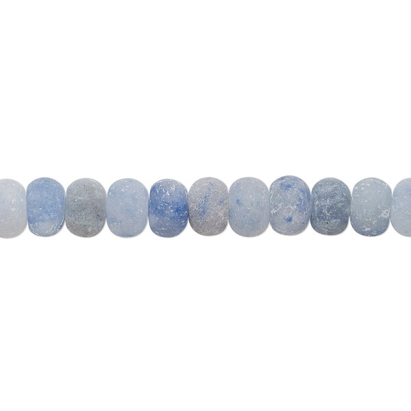 Bead 1pkg1 blue aventurine, 6x4mm-7x4mm matte rondelle B- grade, 8 inch natural image number 0