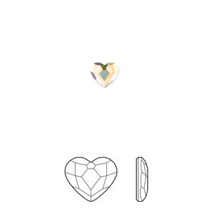 Flat back 288pk crystal AB foil back, Preciosa MAXIMA Czech crystal rhinestone 6mm heart