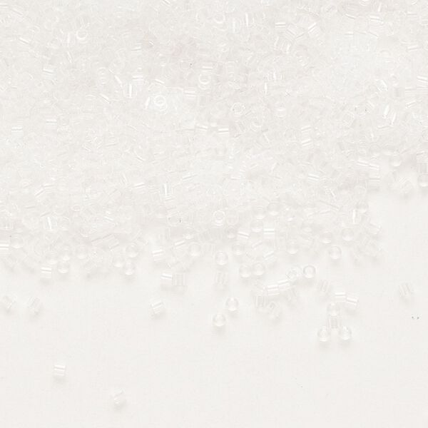Seed bead, Delica®, glass, pkg/50g, #15 round, transparent crystal clear (DBS-0141). image number 0