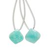 Amazonite 1pkg2, hand-cut top-drilled puffed teardrop bead natural 14x14mm image number 0