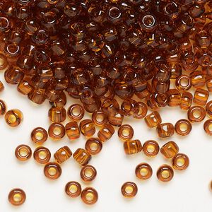 Seed bead, Dyna-Mites™, glass, transparent root beer, #6 round. Sold per 1/2 kilogram pkg.