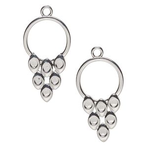 Focal, "pewter" (zinc-based alloy), pkg/2, 36x24mm, silver finish.