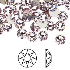 Flat back 144pk light amethyst foil back, Crystal Passions® 6.32-6.5mm rose round SS30 2088