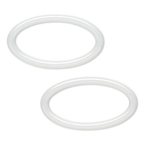 Component, zirconia ceramic, white, 29x16mm open oval with 24x11.5mm center hole. Sold per pkg of 2.