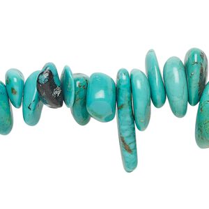 Turquoise 1pkg1, top-drilled chip bead 15.5-16 inch extra-large