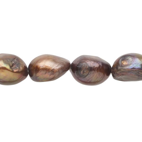 Freshwater pearl 1pkg1, rice, 15 inch purple bronze 9-12mm cultured image number 0